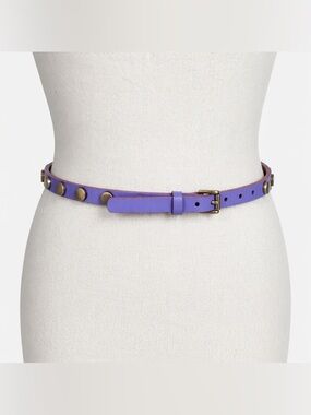 BRAVE Leather Purple Studded Skinny Belt Made in Canada Sz 32 NWOT Grunge Punk